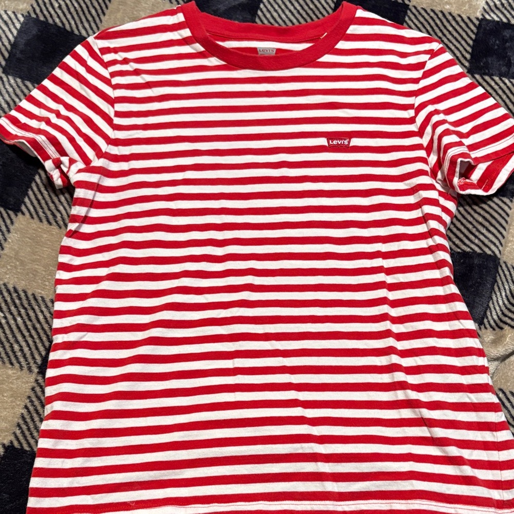 Levi's Bold Red and White Striped Tee